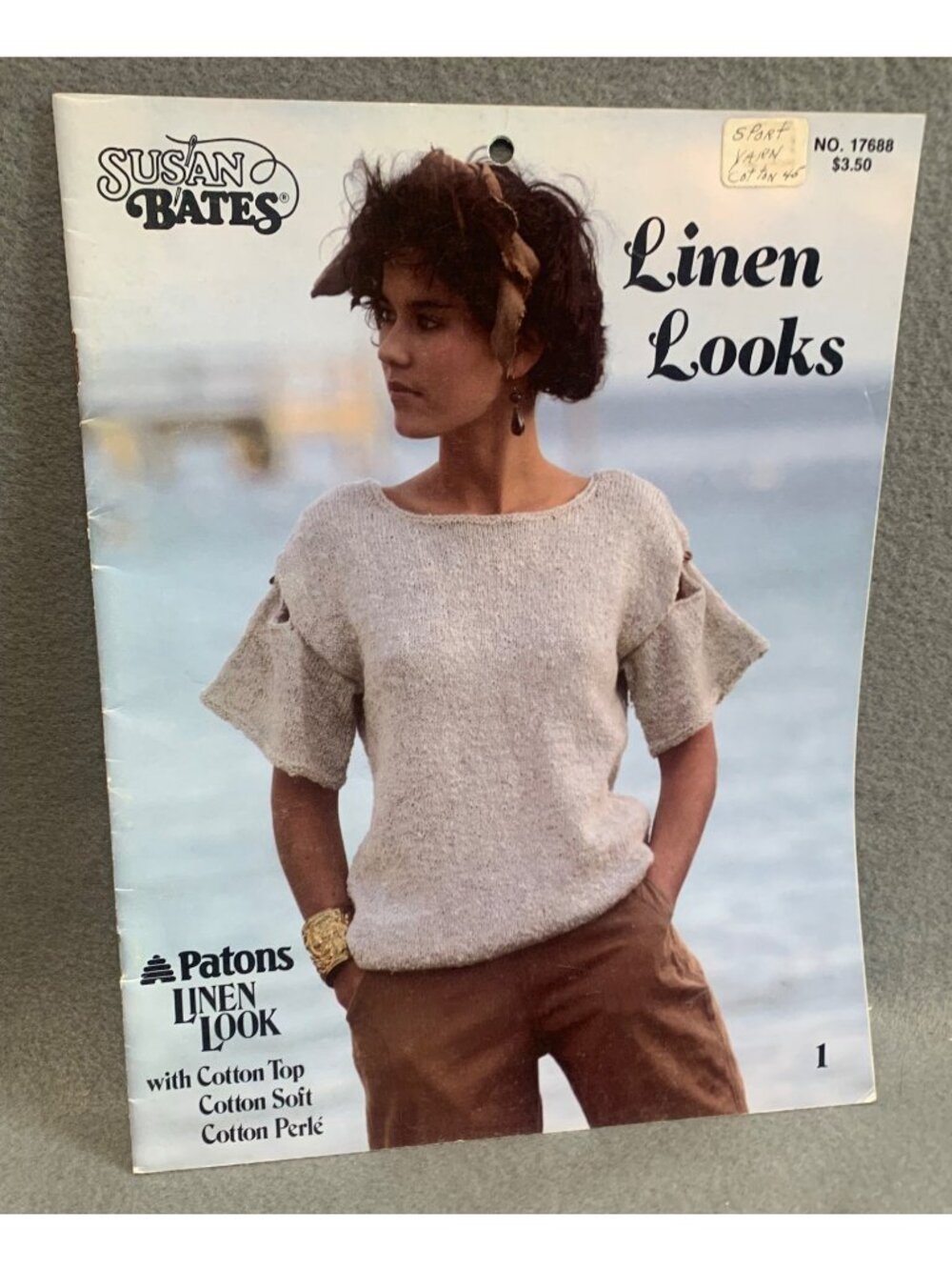 Susan Bates Patons Linen Look Knit Patterns Book No. 1768 Cotton Top & Perlé 198